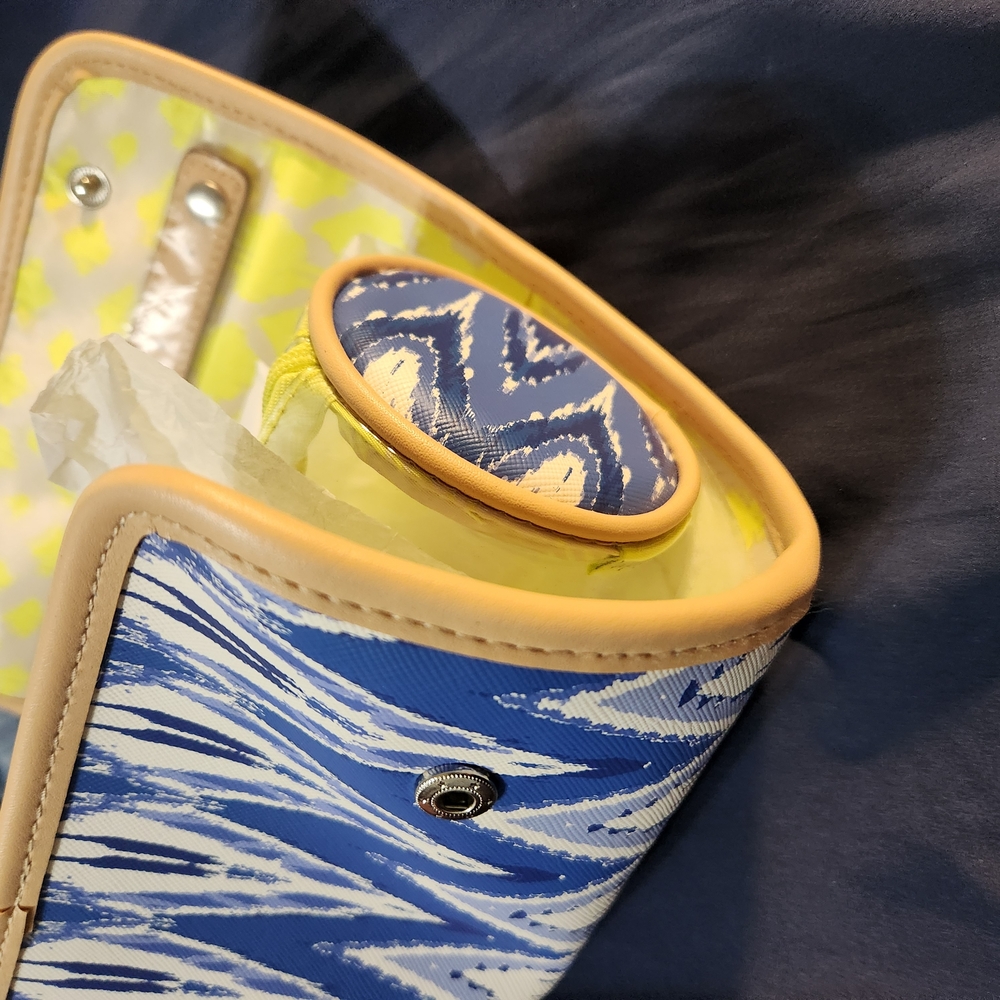 Blue and Tan Patterned Women's Bag